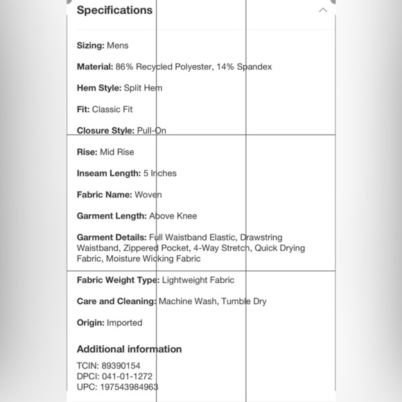 Men Lined Run Shorts 5" All in Motion GRAY Size Large Zip Pocket - Picture 5 of 5